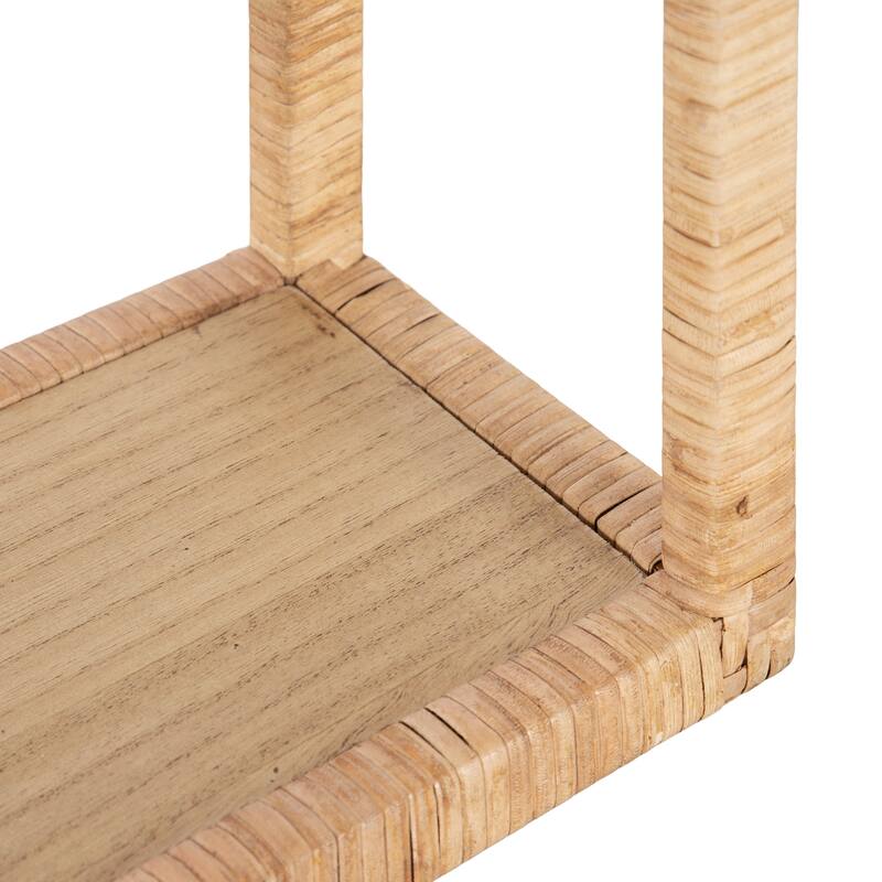 Kate and Laurel Rahmati Rattan Wall Shelf