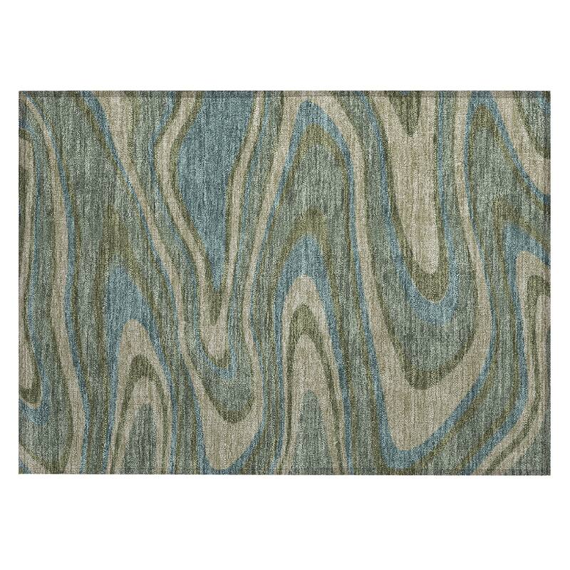 Machine Washable Indoor/ Outdoor Abstract Busey Chantille Rug