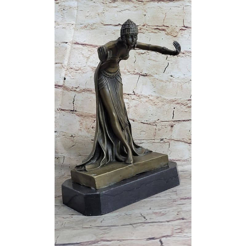 Vintage Signed Bronze Art Nouveau Deco Chiparus Statue Figurine Sculpture Gift