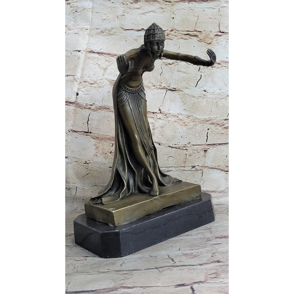 Vintage Signed Bronze Art Nouveau Deco Chiparus Statue Figurine Sculpture Gift