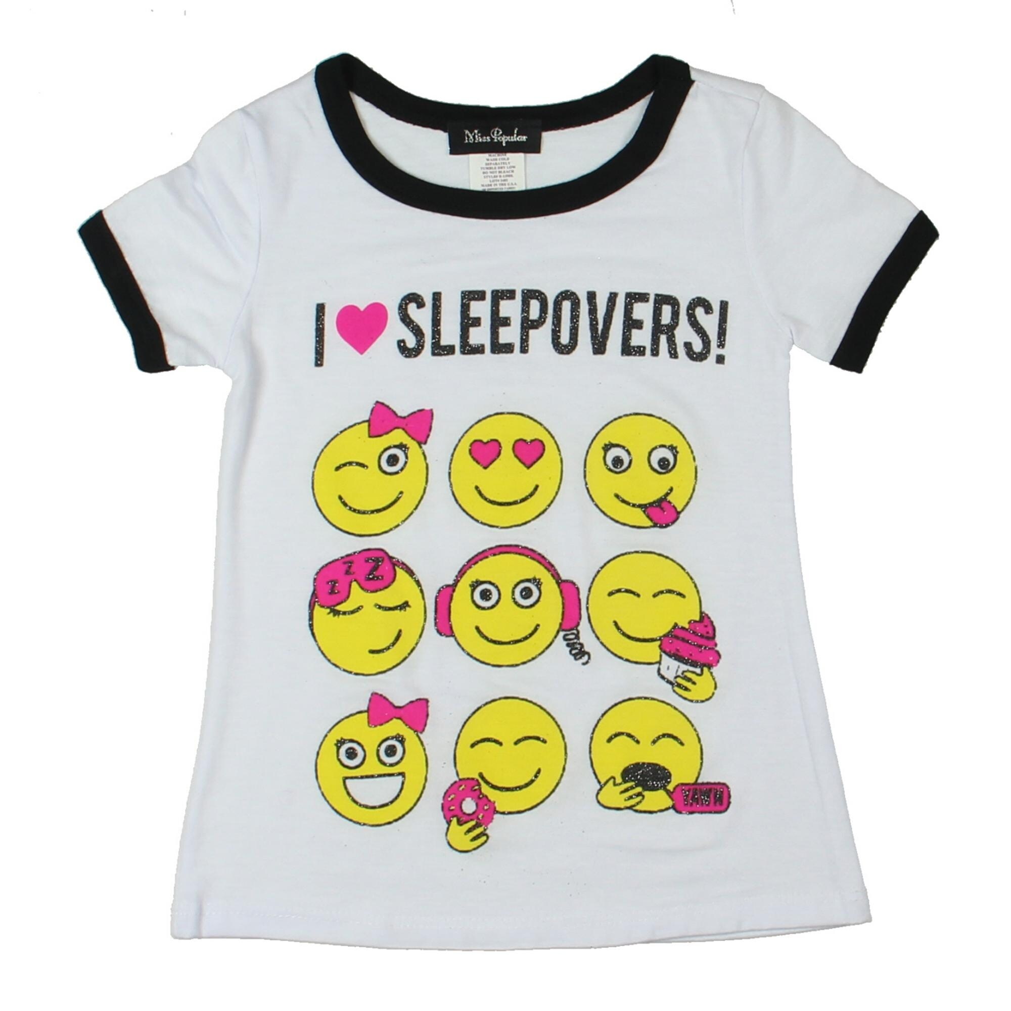 Shop Miss Popular Girls I Heart Sleepovers Graphic T Shirt Emoji Overstock 23567125