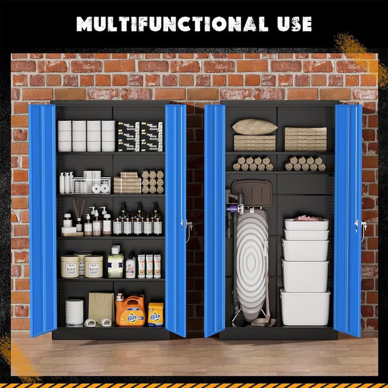 71'' H x 32'' W Metal Garage Storage Cabinet with Locking Doors and Adjustable Shelves