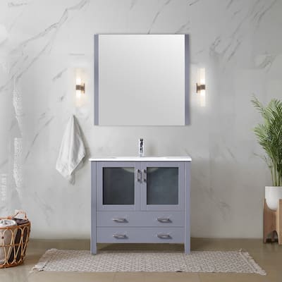 Lexora Volez 36 inch single Bathroom Vanity Complete Set With Faucet