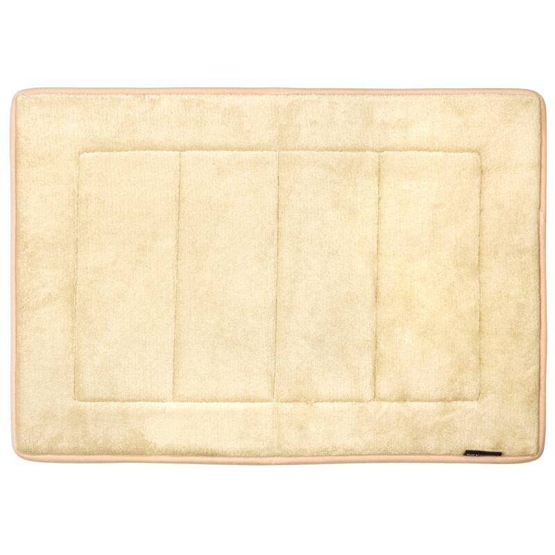 FABBRICA HOME Ultra-Soft Extra-Thick Memory Foam Bath Mat 17 in x 24 in - 17x24 - Tan