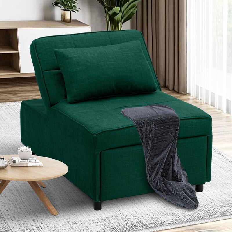 Ainfox Adjustable Sofa Chair Sleeper Sofa Bed Ottoman Couch with Metal Frame