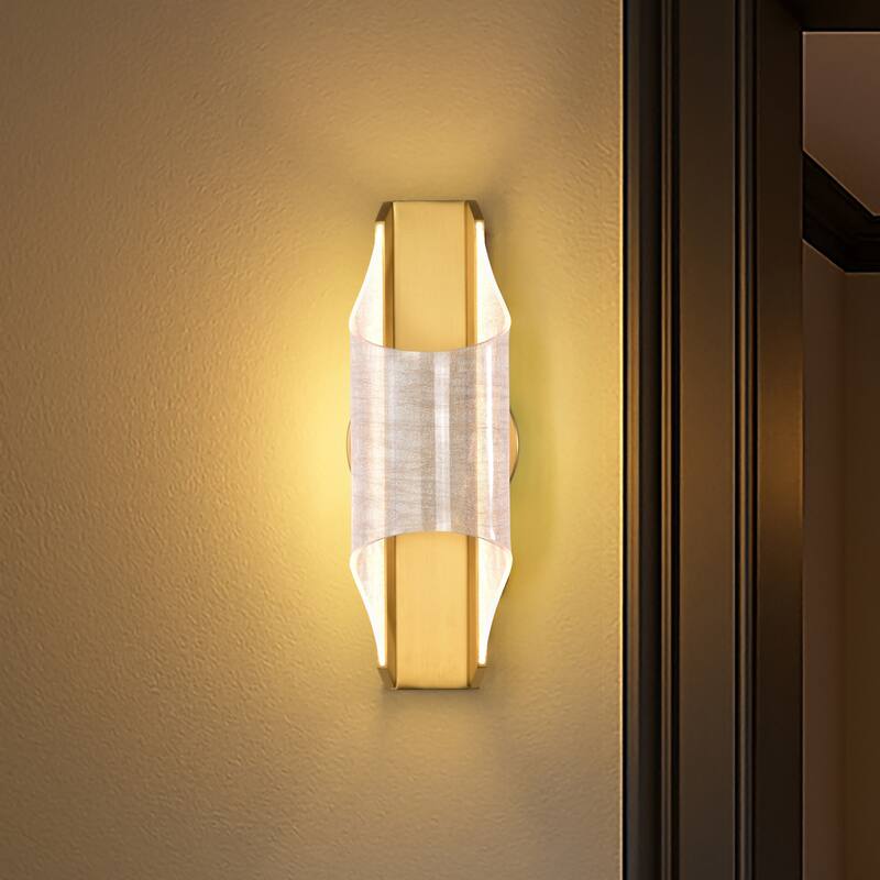 Idris LED 1 Light Wall Sconce Vintage Brass Finish Light Guide Panels - Vintage Brass