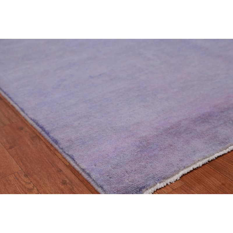 Hand Knotted Oriental 100% Wool Carpet Modern Solid Purples Gabbeh Area Rug - 12' 8'' X 10' 0''