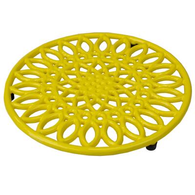 Sunflower Cast Iron Trivet, Yellow