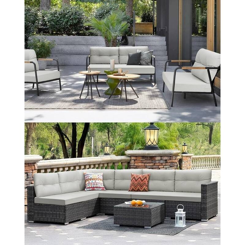 WINSOON 46 x 26 Inch Outdoor Loveseat Cushion Set Waterproof and Resistant