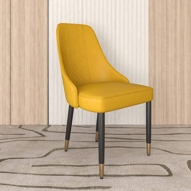 Allure Dining Chairs Fabtic/Leather Seat and Back in Oak Wood Set of 2