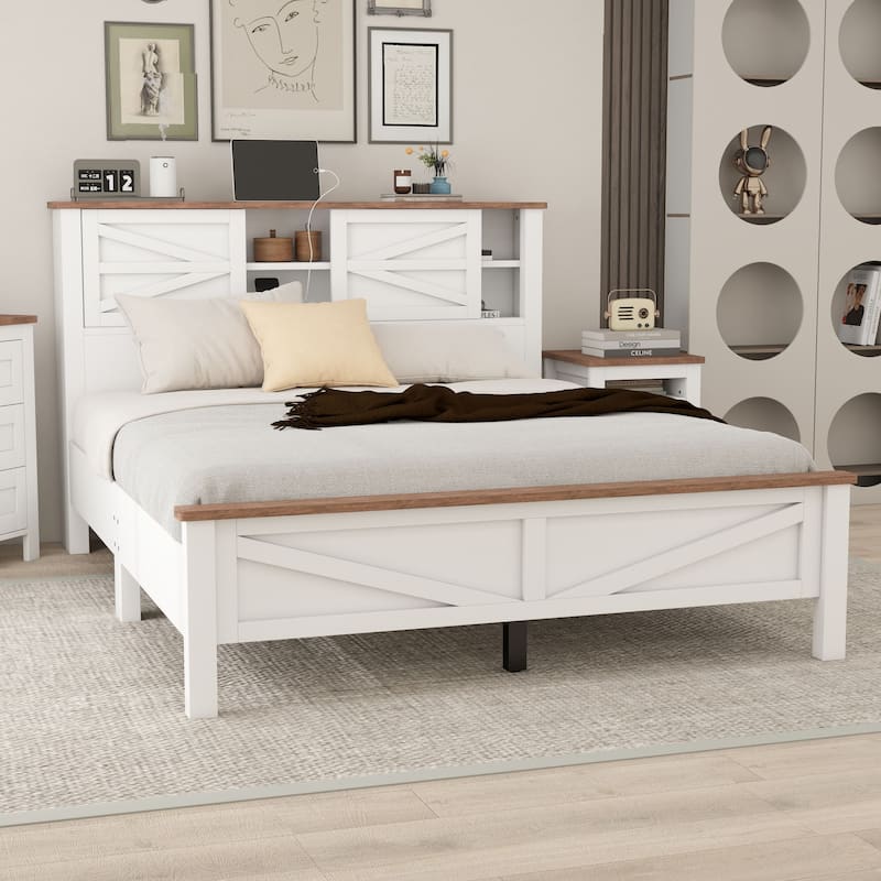 Farmhouse Style Platform Bed