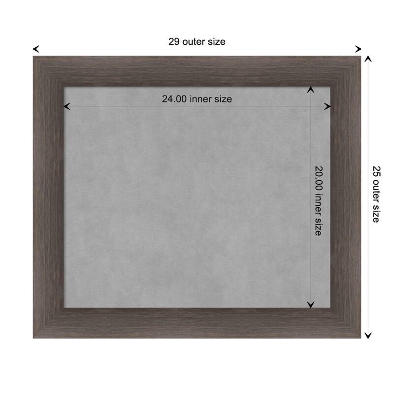 Amanti Art Hardwood Chocolate Framed Magnetic Board - Board Size 24x20