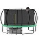 preview thumbnail 10 of 12, 14ft Green Round Outdoor Trampoline with Safety Enclosure Net and Ladder