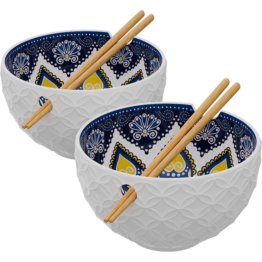 American Atelier Ramen Bowl with Chopsticks Set of 2