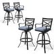 preview thumbnail 36 of 77, Outdoor Patio Bar Stools Aluminum Swivel Bar Chair with Sunbrella Cushion - 21.7 in W x 16.5 in D x 46 in H