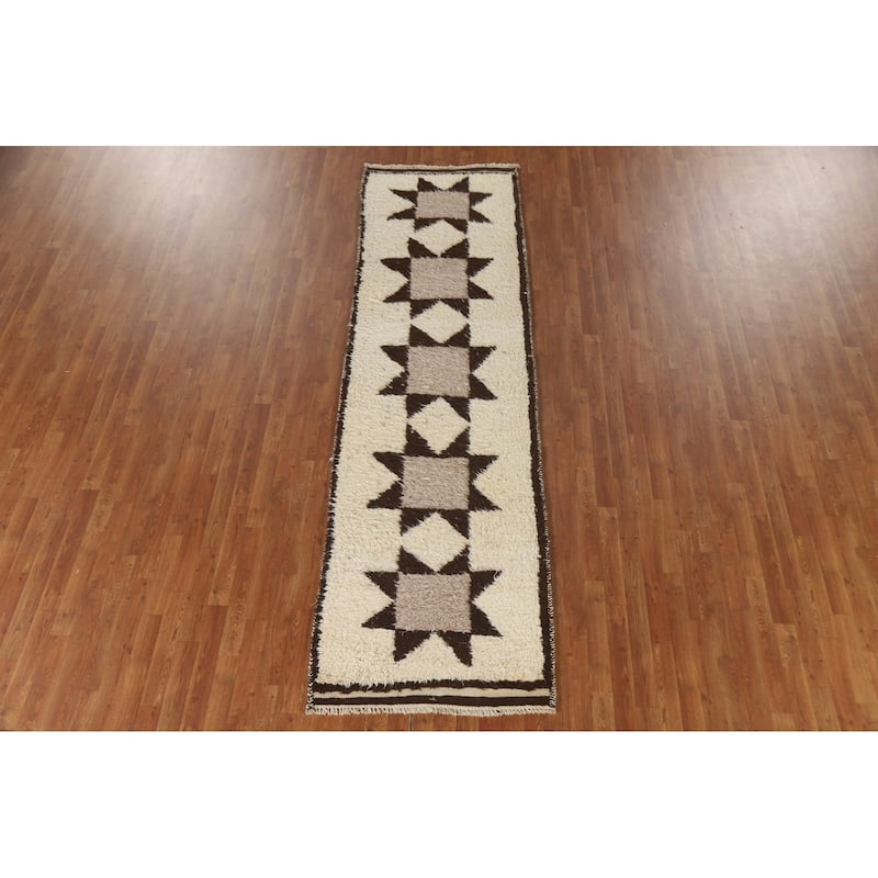 Anatolian Oriental Runner Rug Natural Dye Hand-knotted Wool Carpet - 3'0"x 10'5"