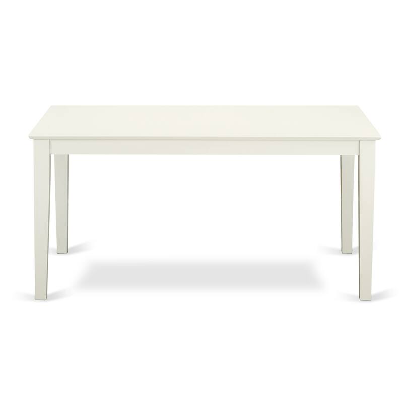 East West Furniture Kitchen Table Set Includes a Rectangle Dining Table and Parson Chairs, Linen White (Pieces Options)