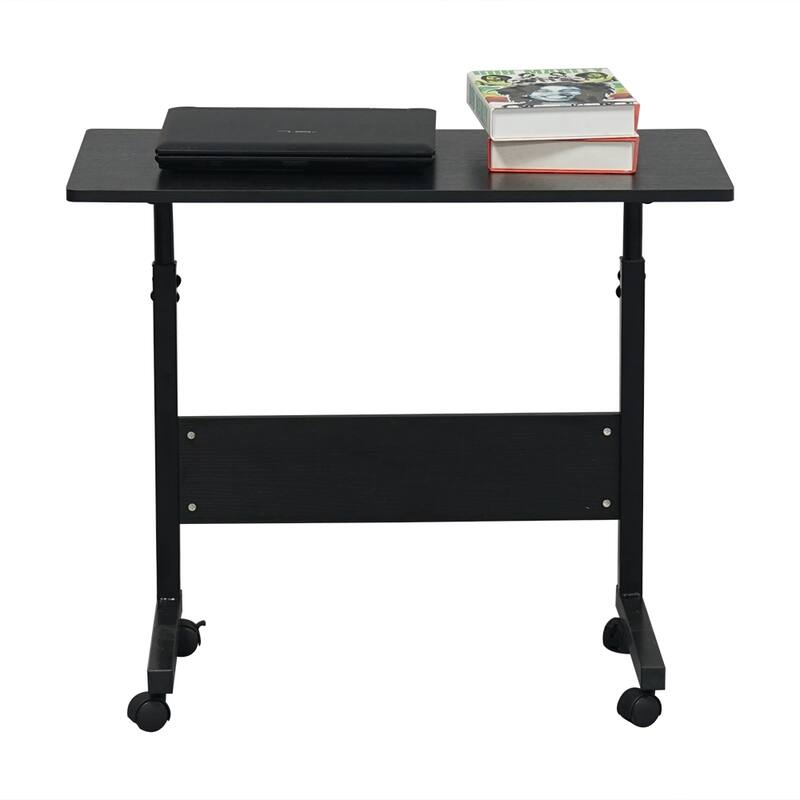 Removable Chipboard & Steel End Table with Baffle - Black