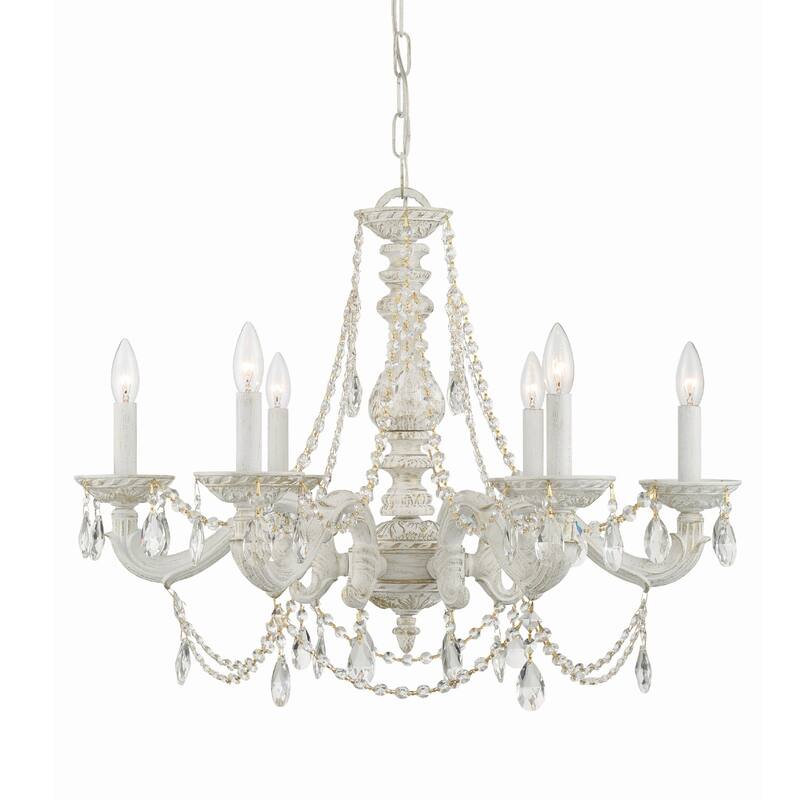 Crystorama Lighting Group Sutton 6 Light 28" Wide Wrought Iron - Antique White