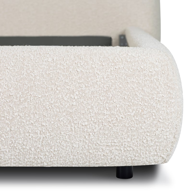 Poly & Bark Genoa Bed - Fully Upholstered with Rounded Profile
