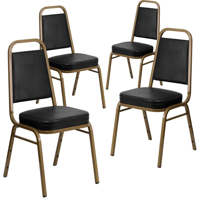 4 Pack Trapezoidal Back Stacking Banquet Chair - 20.25"D x 17.5"W x 36"H