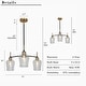 preview thumbnail 15 of 23, Modern Farmhouse 3/5-Light Black Gold Chandelier Clear Glass Kitchen Island Pendant Lighting for Dinning Room