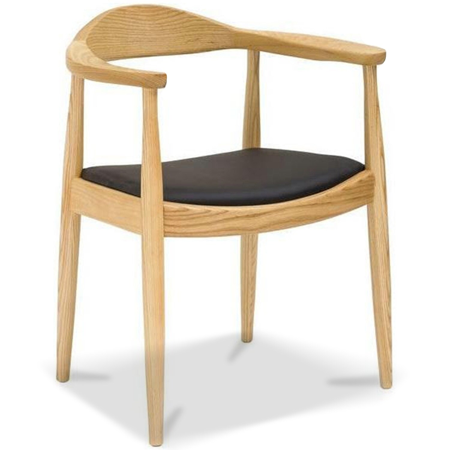 Shop 2xhome Solid Real Oak Dark Wood Pu Leather Cushion Seat