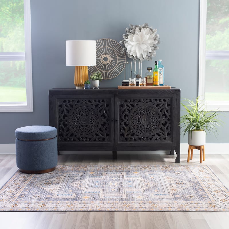 Heaton 2-Door Bohemian Wooden Cabinet