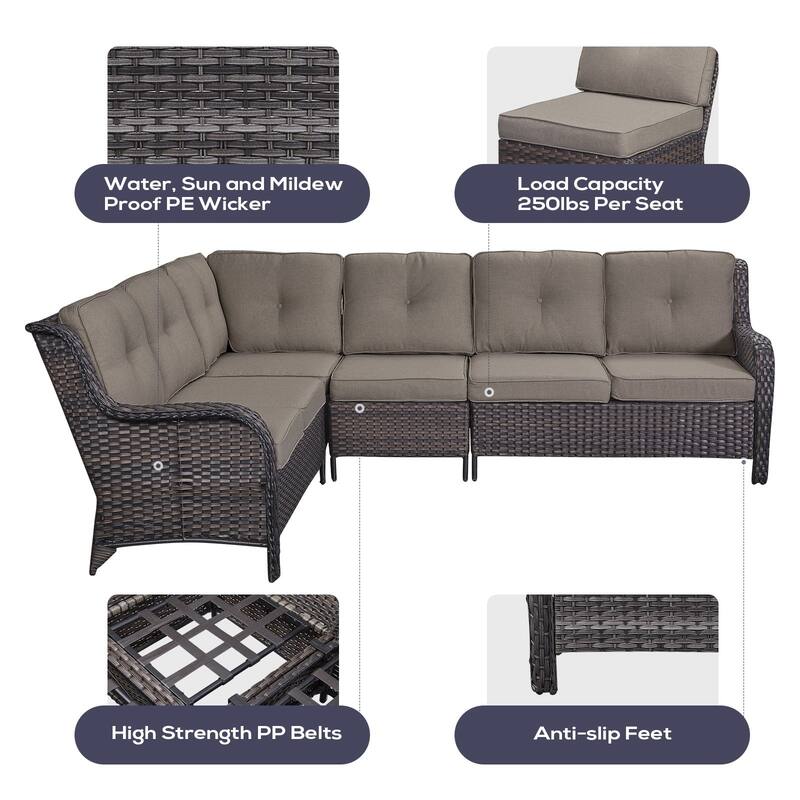 Outdoor Conversation Sets 2 Sectional Sofa Furniture