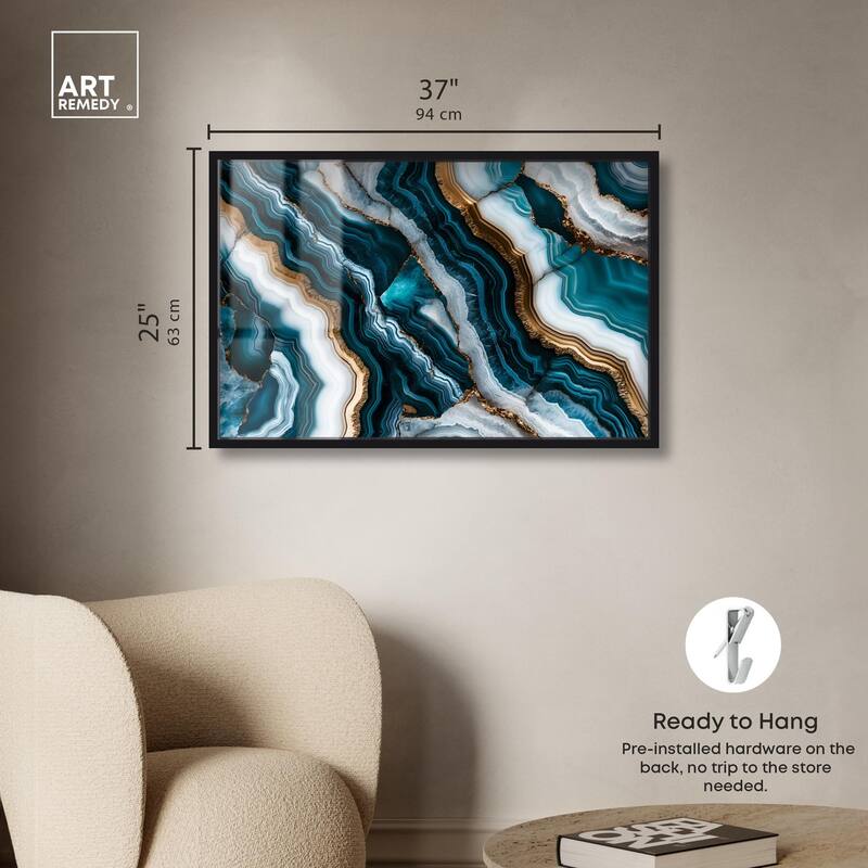 Teal Tides Treasure I Shadowbox by Art Remedy