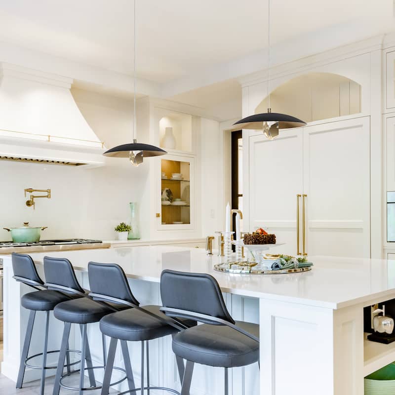 Modern LED Black Gold 1-Light Crystal Pendant Light for Kitchen Island Foyer - Dia. 13.8" x H 6.3"