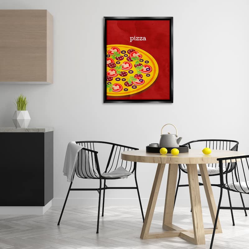 Stupell Tasty Savory Pizza Framed Floater Canvas Wall Art Design By Kim Allen