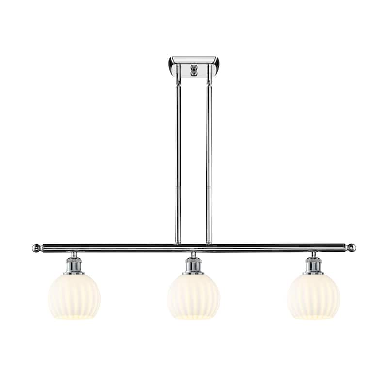 Innovations Lighting 516-3I-9-36-White Venetian-Indoor Pendant White - Polished Chrome / White Venetian