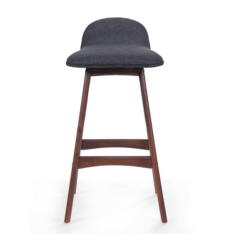 28.5" Mid-Century Modern Upholstered Low Back Barstools