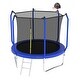 preview thumbnail 12 of 12, 10ft Blue Round Outdoor Trampoline with Enclosure Net and Basketball Hoop