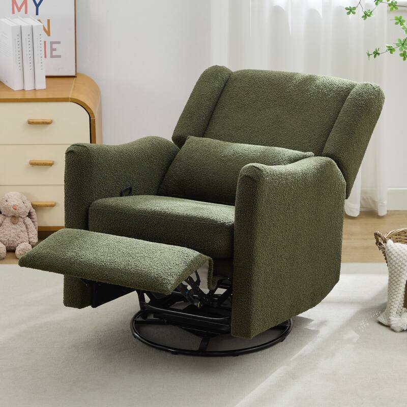 Wingback Swivel Rocker Recliner Chair, Glider Rocker Recliner, Rocking Chair Nursery for Living Room Bedroom Apartment
