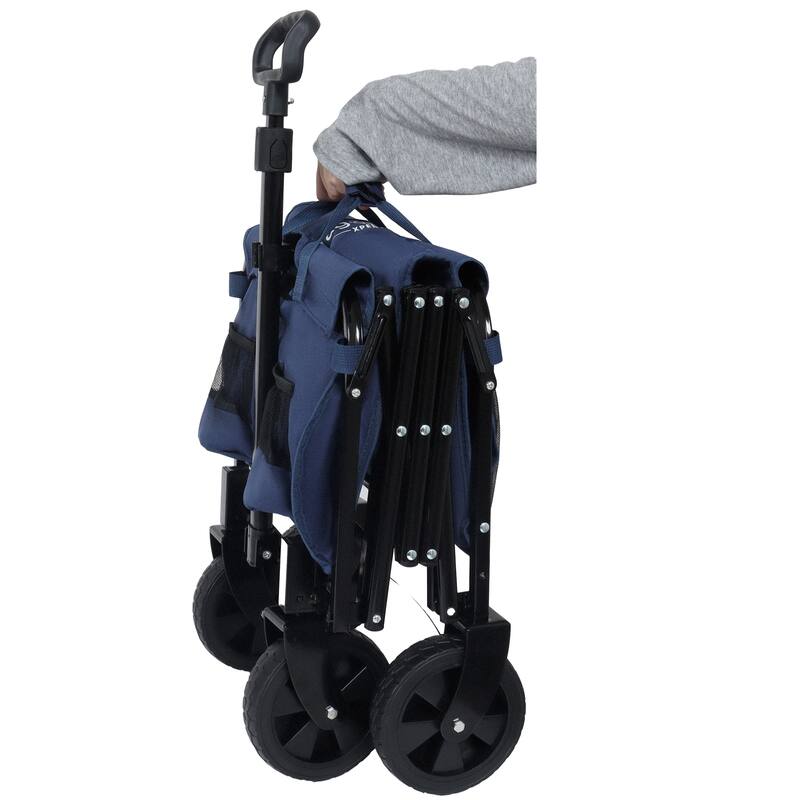 Expandable Dual-Layer Utility Wagon with 100% Extra Space - Grocery Cart for Camping, Shopping, Sports, Gardening, Fishing