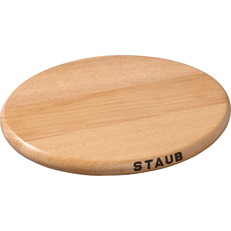 STAUB Oval Magnetic Wood Trivet - Brown - 6-inch