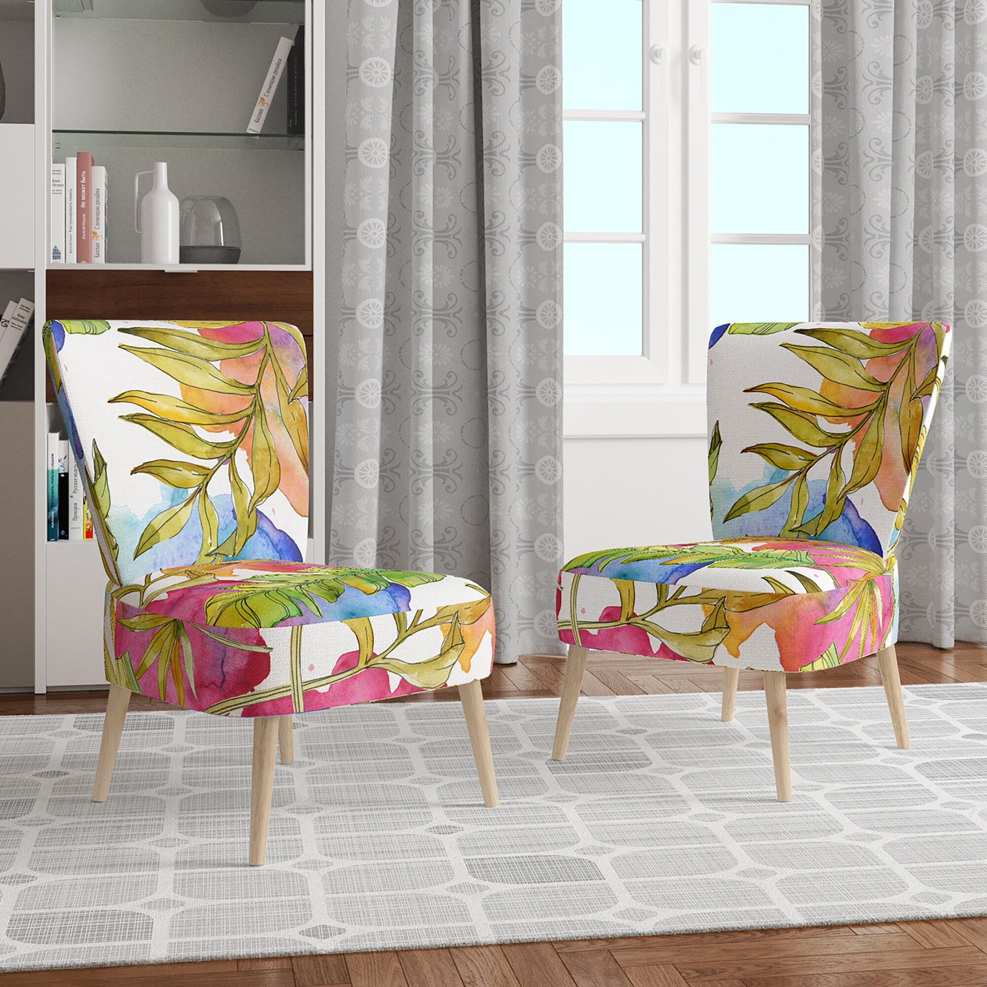 Designart "Tropical Foliage IV" Upholstered Mid-Century - Picture 15 of 20