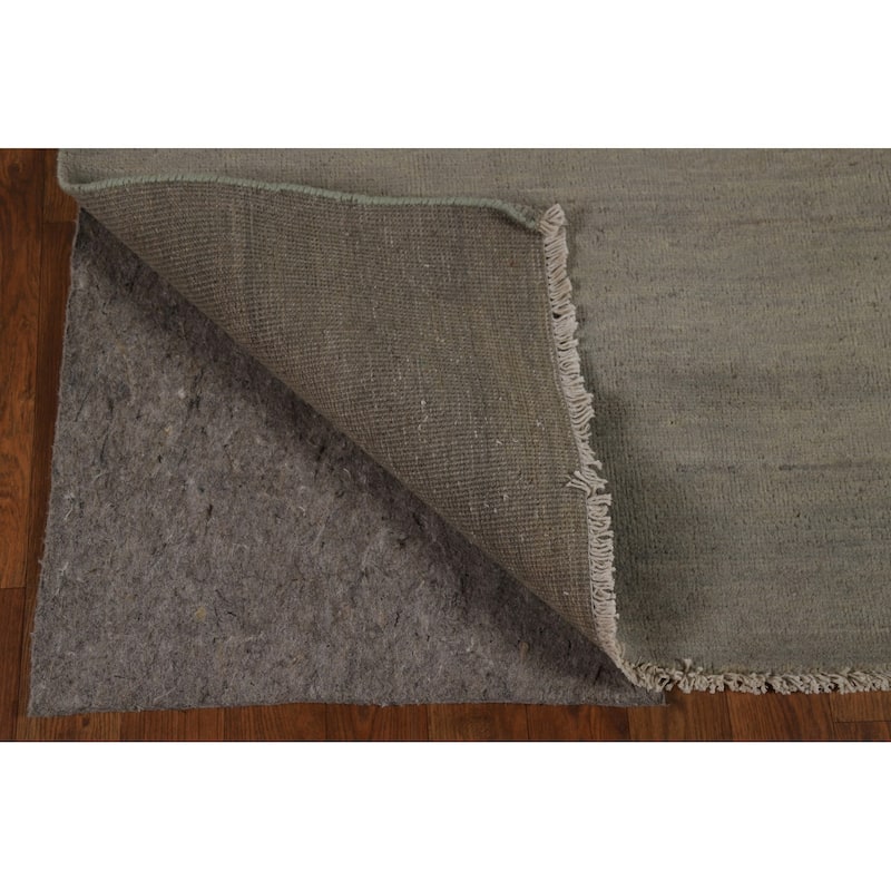 Green & Gray Gabbeh Oriental Rug Handmade Wool Carpet - 3'4" x 5'0"