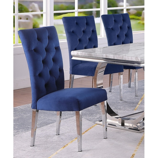 Tufted velvet sales dining chair