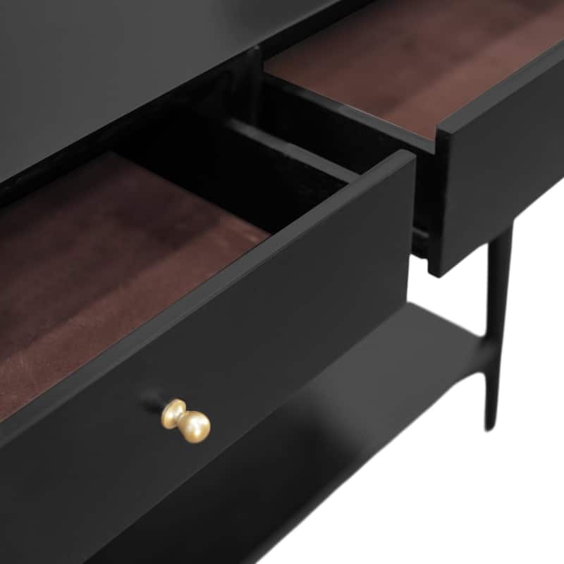 Alpine Furniture 42"W Flynn Console Table in Black