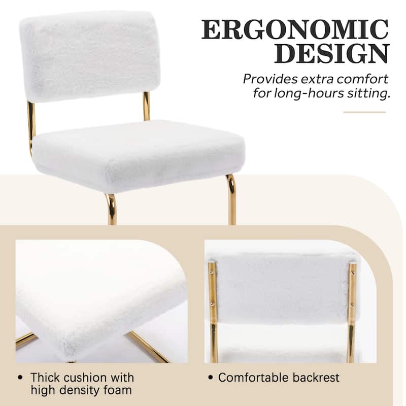 Mid Century Corduroy Dining Chairs with Gold Metal Base Set of 4
