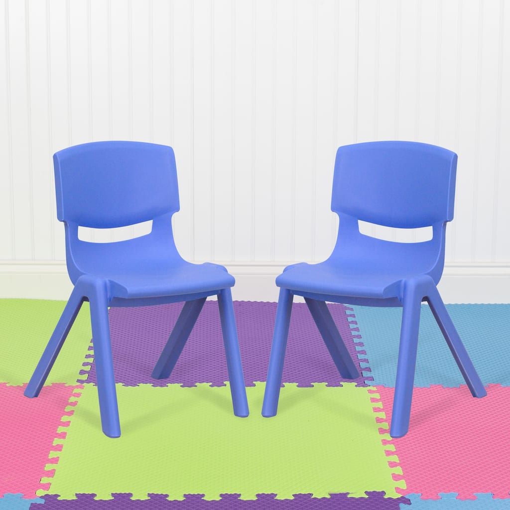2 Pack Plastic Stackable School Chair with 12"H Seat, Preschool Seating