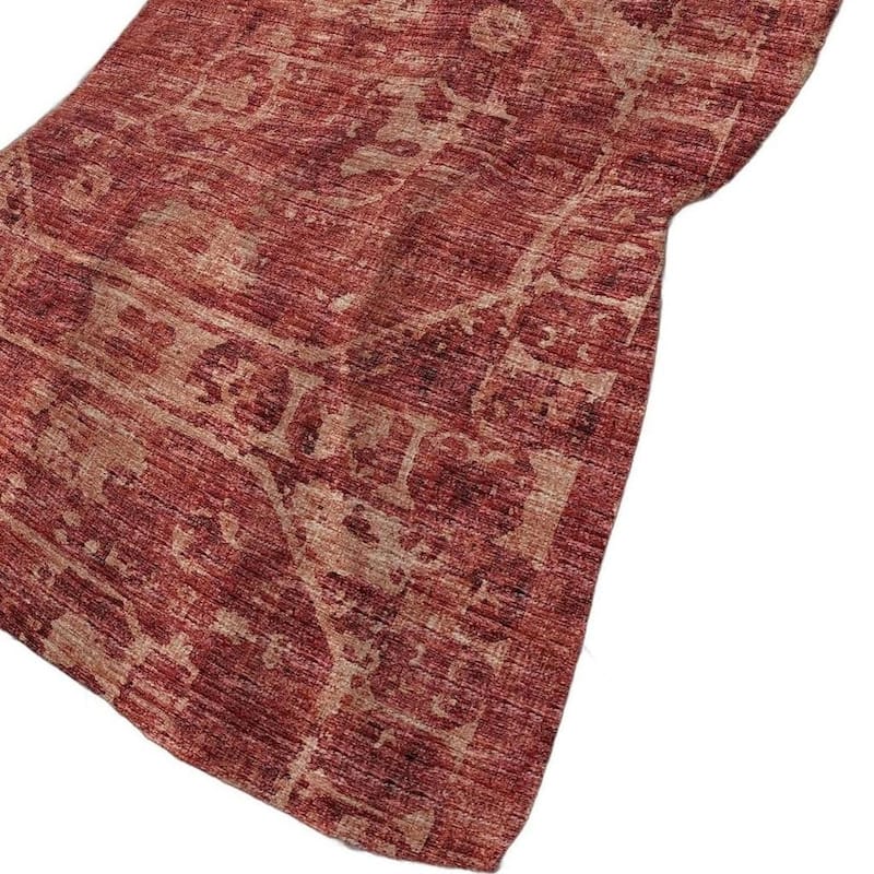 HomeRoots 50" X 70" Red And Maroon Damask Polyester Woven Plush Throw Blanket