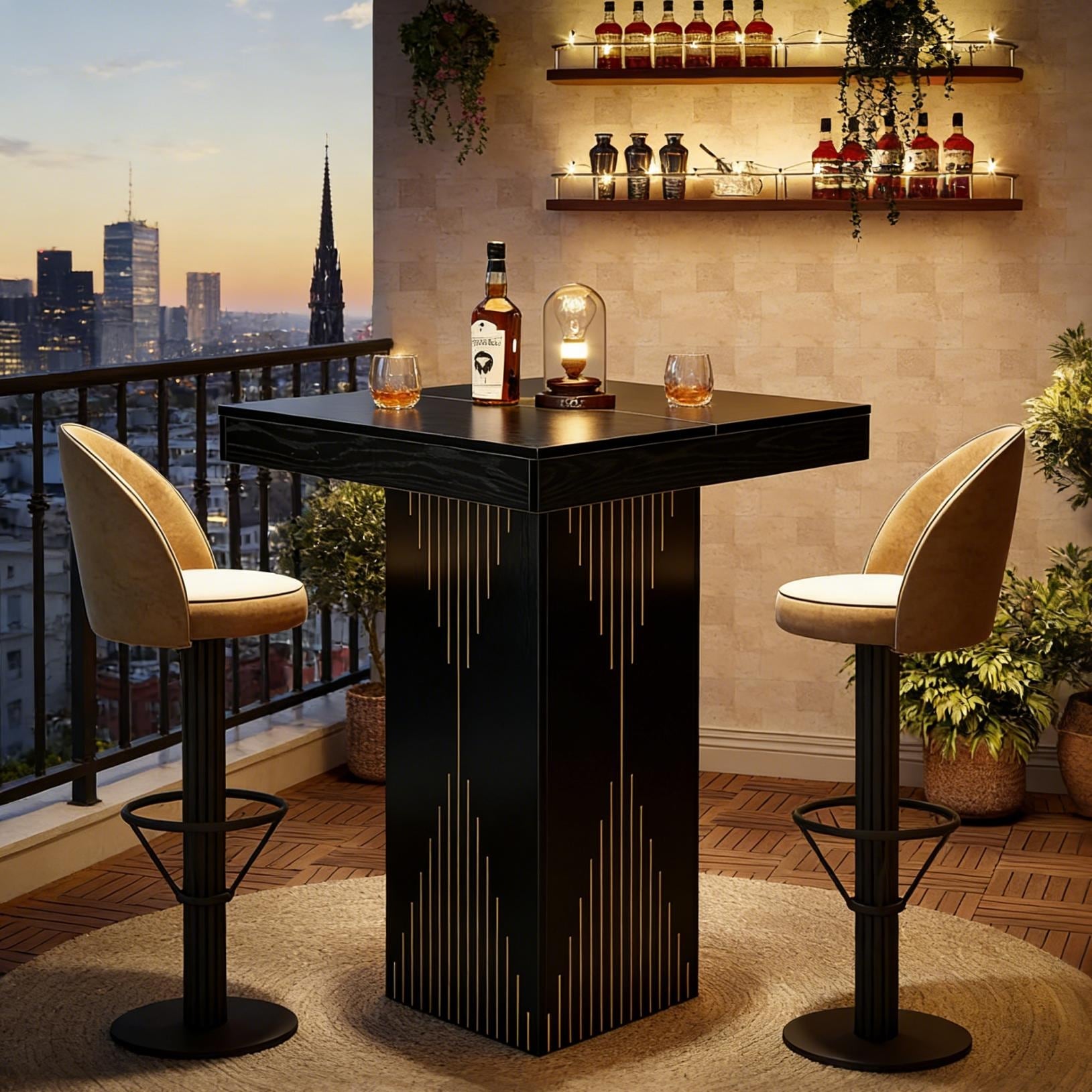 Square High Top Bar Table - N/A