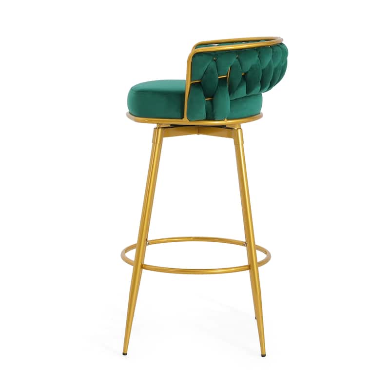 Christopher Knight Home - Lila Modern Gold Finish Swivel Counter Height Bar Stools (Set of 2 )