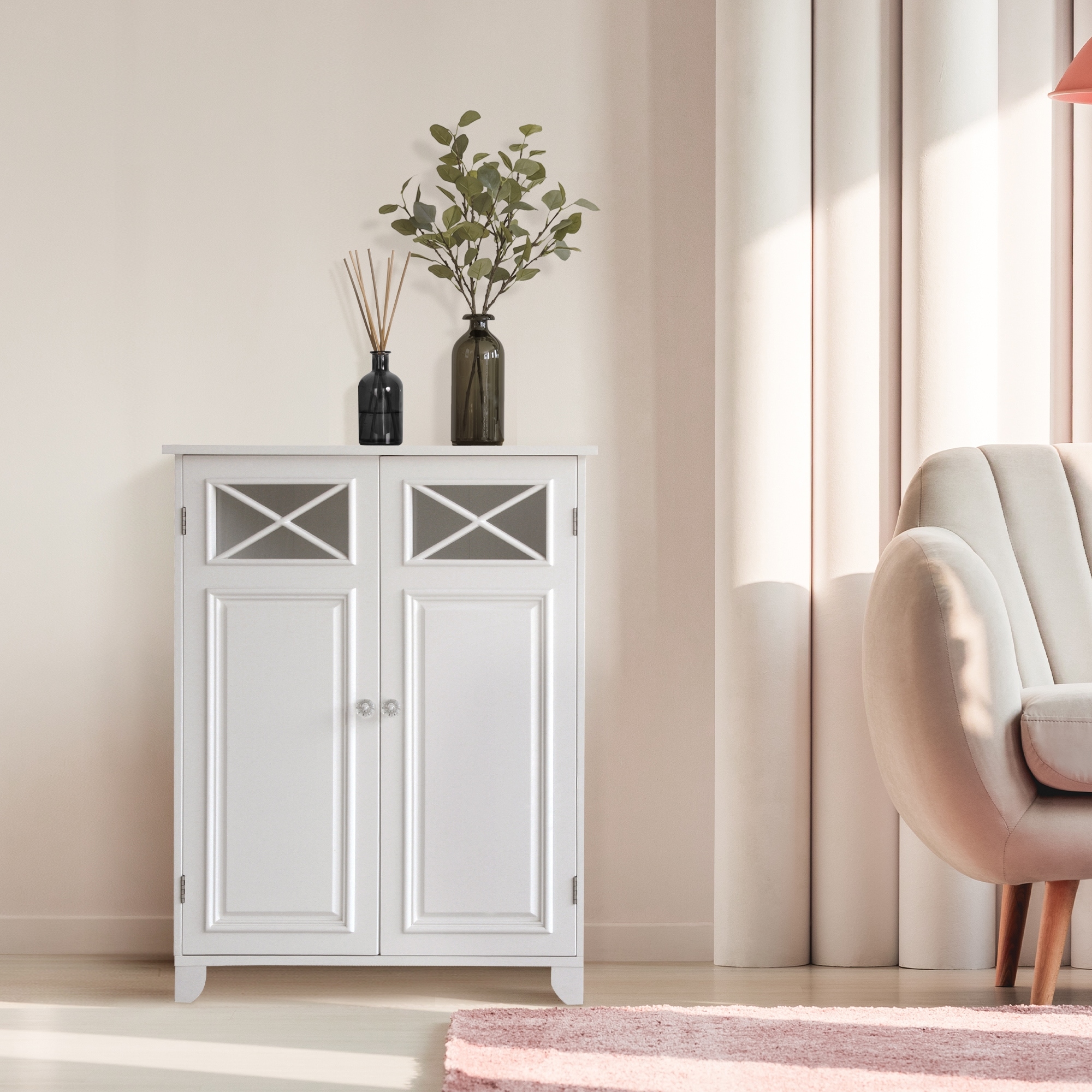 Teamson Home Dawson Freestanding Two-Door Floor Accent Cabinet