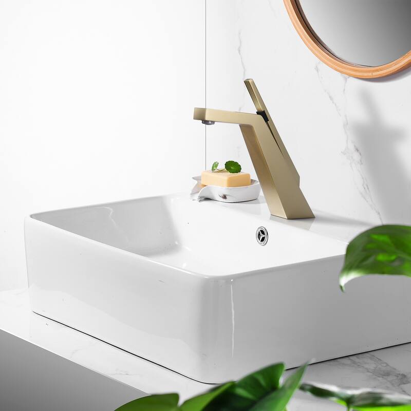 8"H Solid Brass Creative Single-Handle Bathroom Faucet