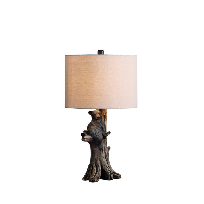22 Inch Accent Table Lamp, Cactus Designed Body, Metal Base, Blue, White